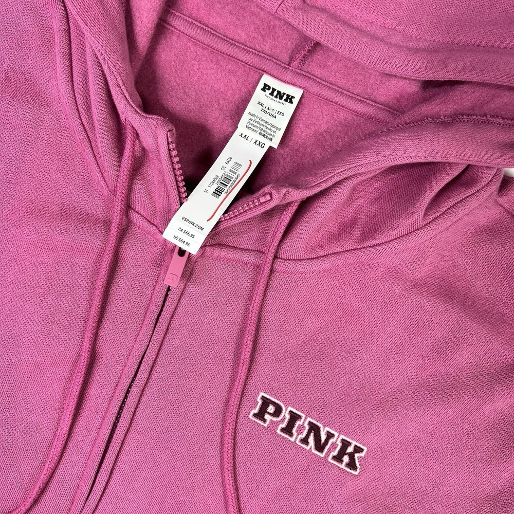 Victoria's Secret PINK Zip Up Hoodie NWT P Logo Size XXL - Picture 6 of 10